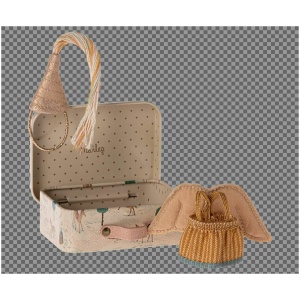 Maileg Fairy clothes in suitcase, Little sister mouse