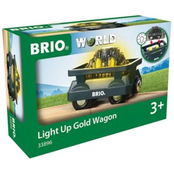 Ravensburger 63389600 BRIO Goldwaggon mit Licht RW Rolling Stock