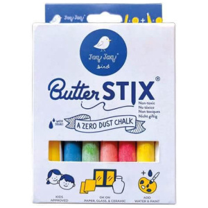 Jaq Jaq Bird - 12 Bunte Butterkreiden mit Halter