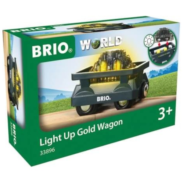 Ravensburger 63389600 BRIO Goldwaggon mit Licht RW Rolling Stock