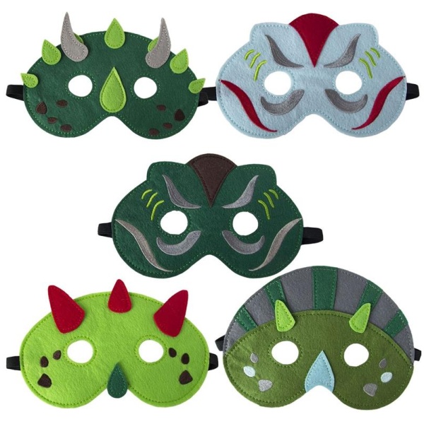 Global Affairs Filzmaske Dino 1 Stück, sortiert