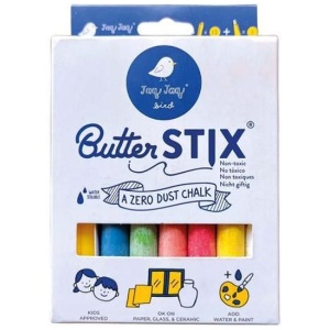 Jaq Jaq Bird - 12 Bunte Butterkreiden mit Halter