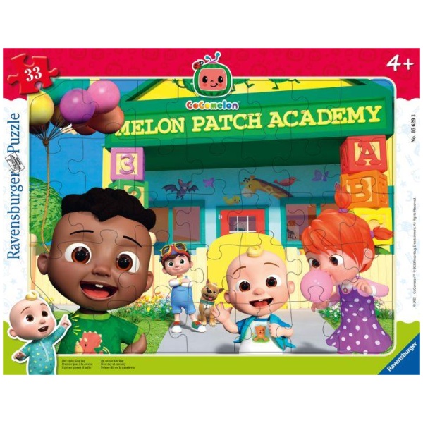 Ravensburger Kinderpuzzle 05629 - Der erste Kita-Tag - 33 Teile Cocomelon Rahmenpuzzle für Kinder ab 4 Jahren