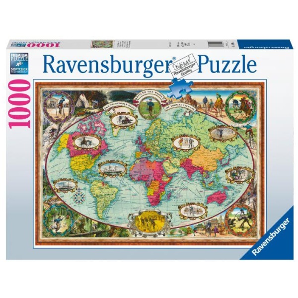 Ravensburger Puzzle - Mit dem Fahrrad um die Welt - 1000 Teile