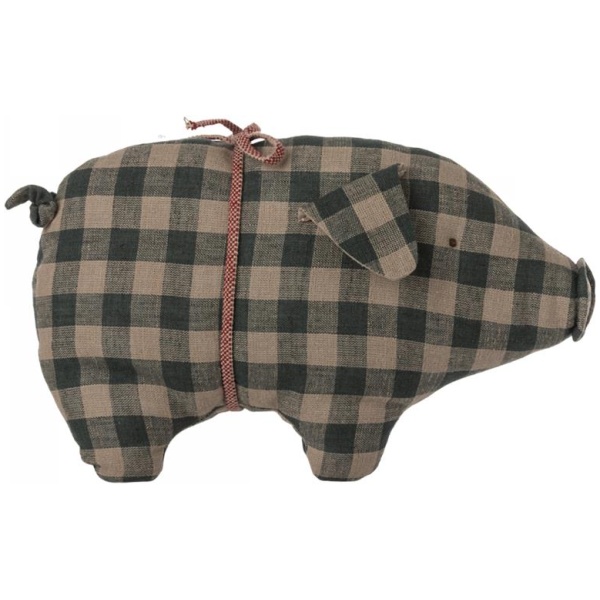 Maileg Pig, Small - Green check