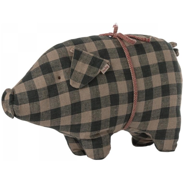Maileg Pig, Small - Green check