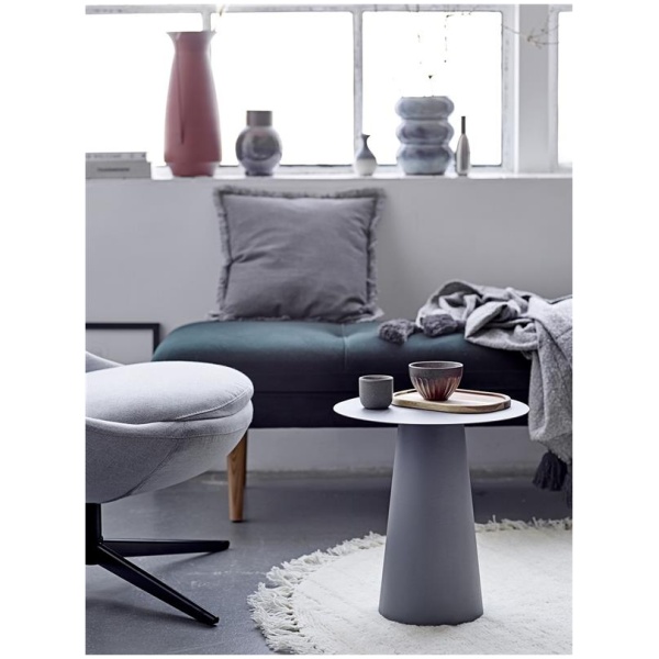 Bloomingville Kissen grau mit Fransen