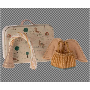 Maileg Fairy clothes in suitcase, Little sister mouse