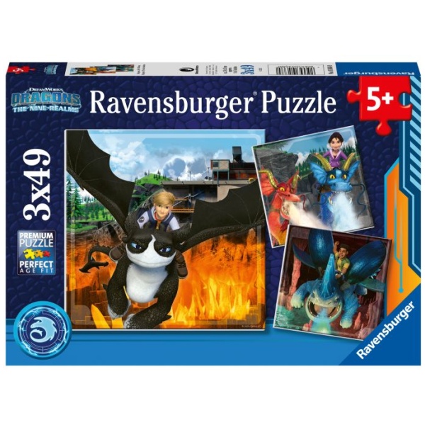 Ravensburger 5688 Puzzle Dragons: Die 9 Welten 3 X 49 Teile