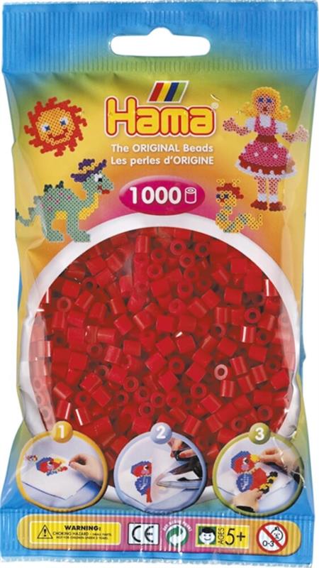 Hama® Bügelperlen Midi - Mittelrot 1000 Perlen Hama® Bügelperlen Midi - Mittelrot 1000 Perlen
