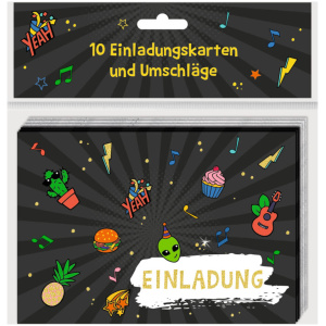 Einladungskarten Funny Patches 10 Exemplare mit Umschlägen Einladungskarten Funny Patches 10 Exemplare mit Umschlägen