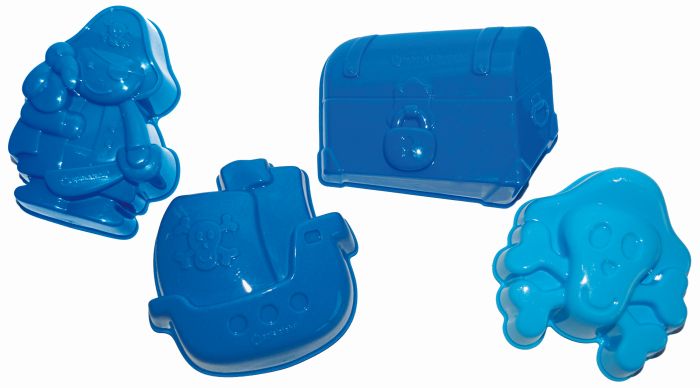 Spielstabil Sandförmchen Pirat, 2 Farben und 4 Motive sortiert Spielstabil Sandförmchen Pirat, 2 Farben und 4 Motive sortiert