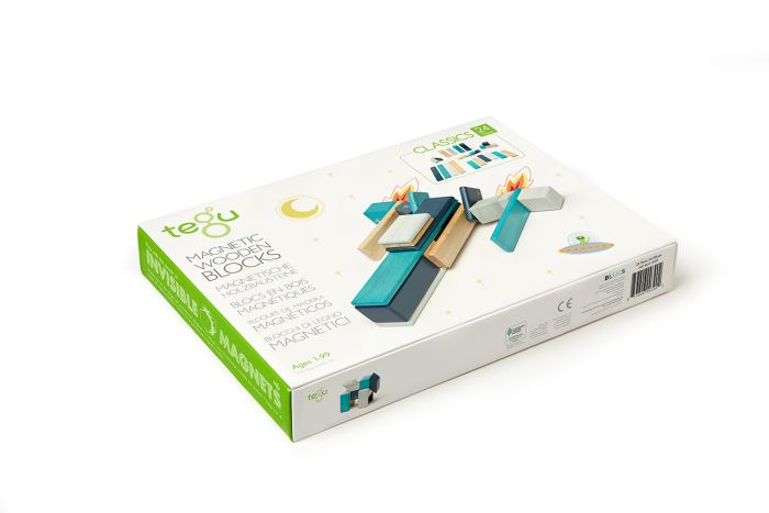 Tegu - 24 Magnetische Holzbausteine blau Tegu - 24 Magnetische Holzbausteine blau