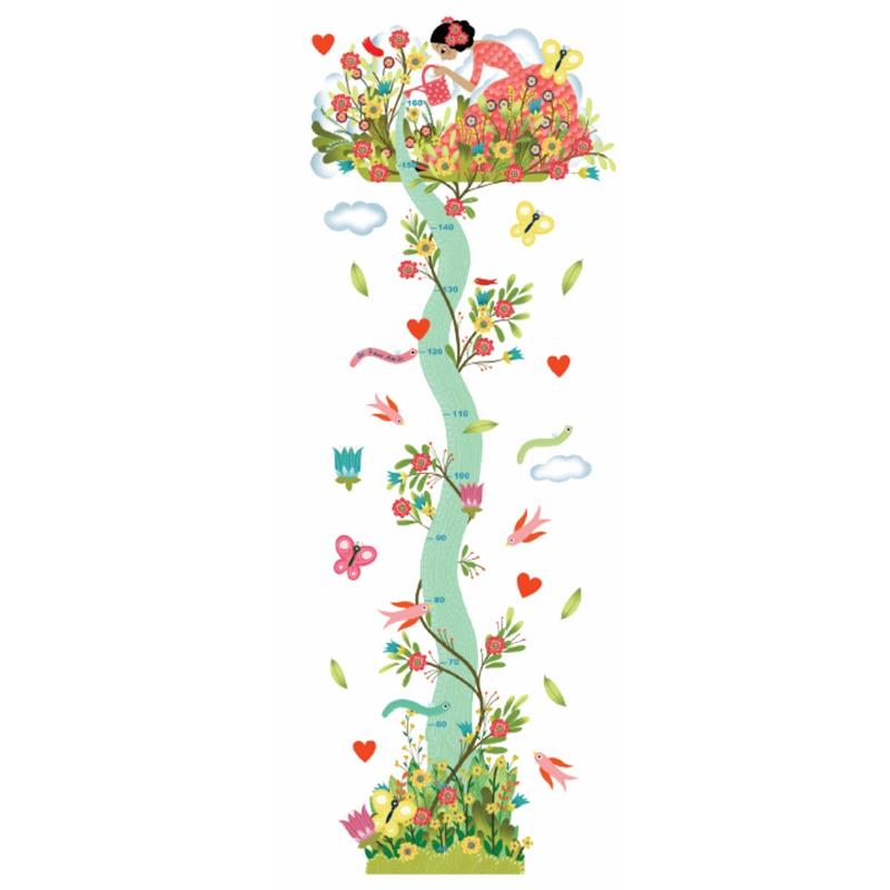 Wandsticker Messlatte: Young girl in the garden Wandsticker Messlatte: Young girl in the garden