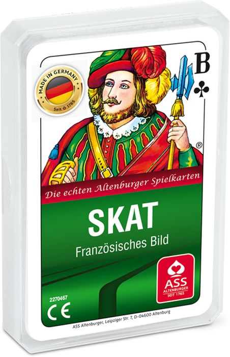 ASS Skat, französisches Bild im Kunststoffetui. Kartenspiel ASS Skat, französisches Bild im Kunststoffetui. Kartenspiel