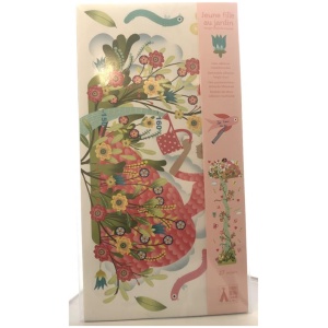 Wandsticker Messlatte: Young girl in the garden Wandsticker Messlatte: Young girl in the garden