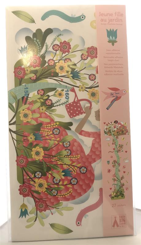 Wandsticker Messlatte: Young girl in the garden Wandsticker Messlatte: Young girl in the garden