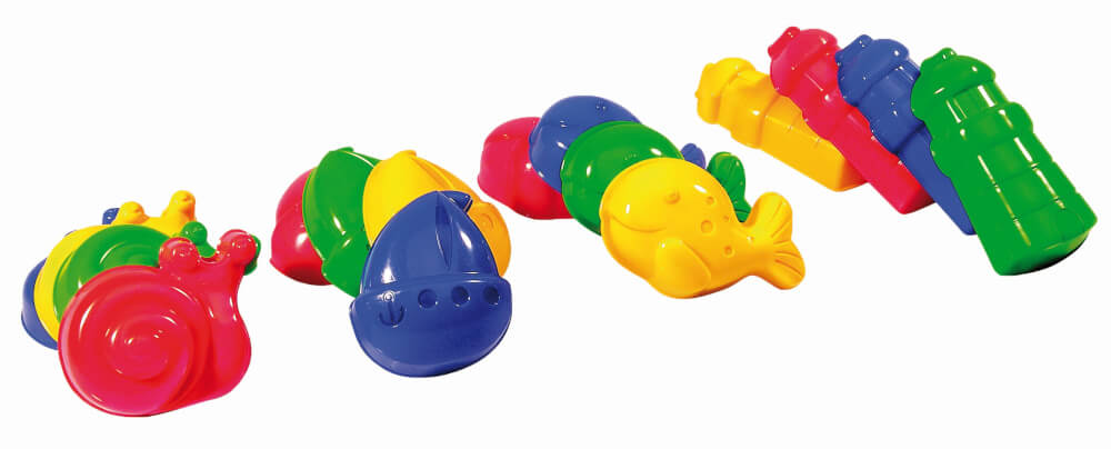 Spielstabil Sandförmchen Ocean classic, 4 Farben und Motive sortiert Spielstabil Sandförmchen Ocean classic, 4 Farben und Motive sortiert