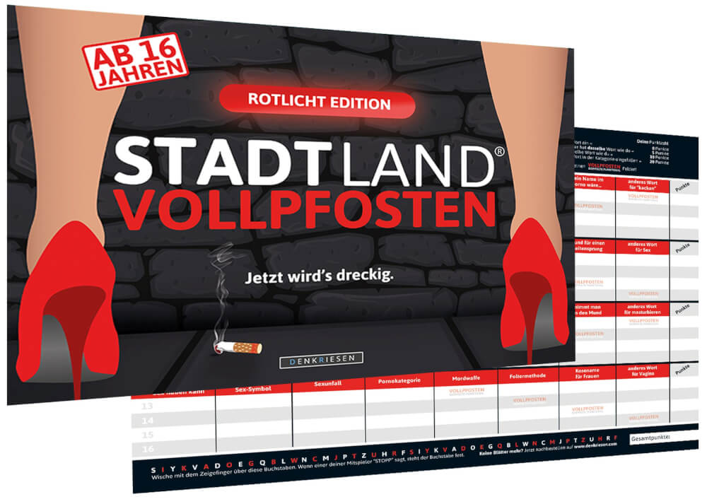 STADT LAND VOLLPFOSTEN - ROTLICHT EDITION (DinA4-Format) STADT LAND VOLLPFOSTEN - ROTLICHT EDITION (DinA4-Format)