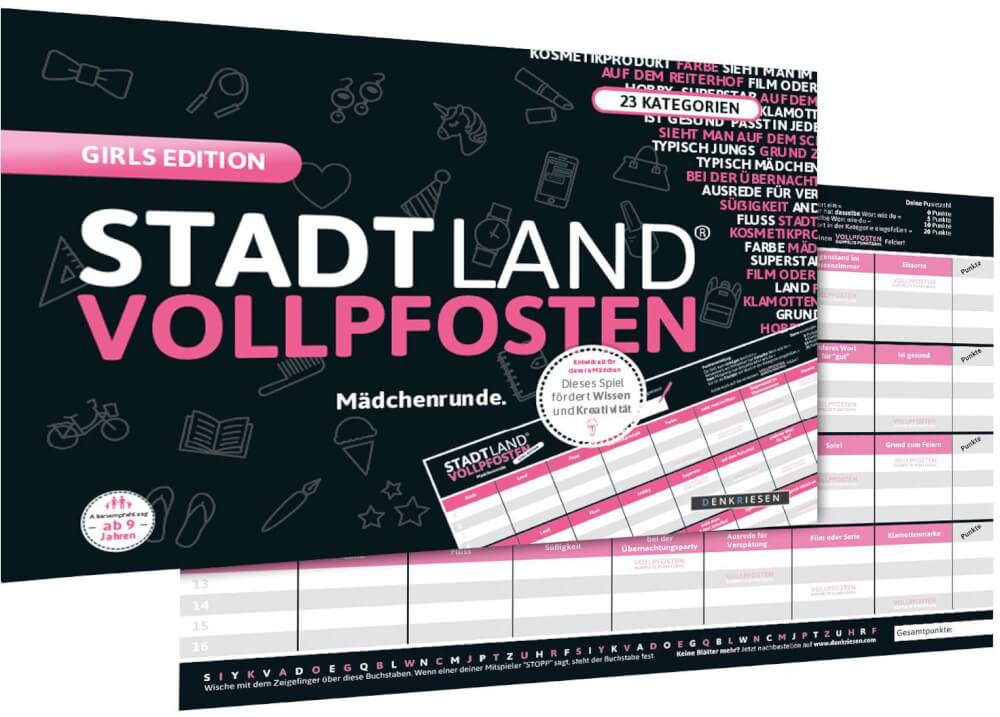 STADT LAND VOLLPFOSTEN® - GIRLS EDITION (DinA4-Format) STADT LAND VOLLPFOSTEN® - GIRLS EDITION (DinA4-Format)