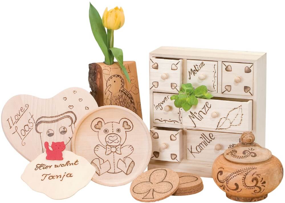 PEBARO Bastelset Brandmalerei Brandmal-Geschenk-Set inkl. Holz PEBARO Bastelset Brandmalerei Brandmal-Geschenk-Set inkl. Holz