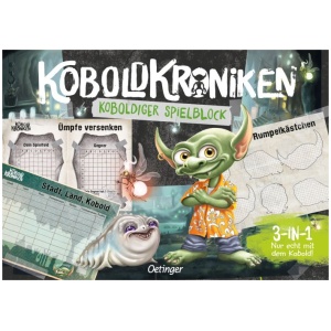 KoboldKroniken. Koboldiger Spielblock. 3-in-1 Nur echt mit dem Kobold. 3 Spiele in einem: Stadt Land Kobold, Rumpelkäs KoboldKroniken. Koboldiger Spielblock. 3-in-1 Nur echt mit dem Kobold. 3 Spiele in einem: Stadt Land Kobold, Rumpelkäs