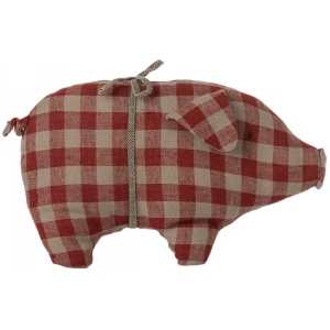 Maileg Pig, Small - Red check