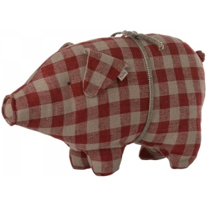 Maileg Pig, Small - Red check