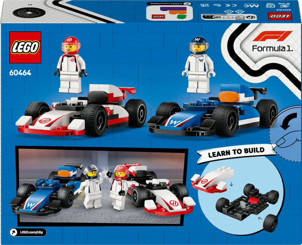 LEGO® City 60464 F1 Williams Racing und Haas F1 Rennautos LEGO® City 60464 F1 Williams Racing und Haas F1 Rennautos