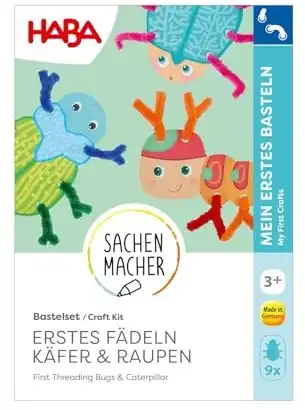 Bastelset - Erstes Fädeln Käfer & Raupen Bastelset - Erstes Fädeln Käfer & Raupen