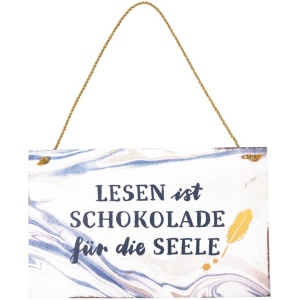 Holzschild Lesen ist Schokolade... BücherLiebe!