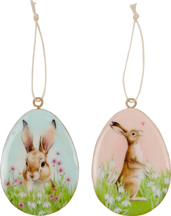 Holz-Anhänger mit Hasenmotiv - Ostergrüße, sortiert (1 Stück) Holz-Anhänger mit Hasenmotiv - Ostergrüße, sortiert (1 Stück)