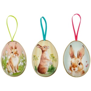 Metall-Anhänger Osterei - Ostergrüße, sortiert (1 Stück)