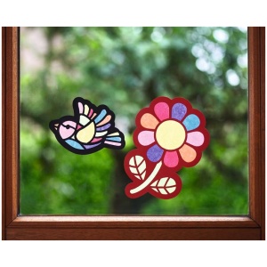 Krabbelkäfer Bunte Sonnenfänger aus Papier - Bastelset für 20 Fensterbilder