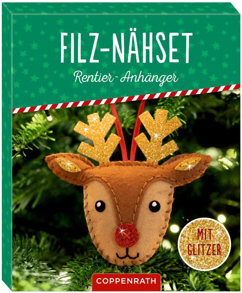 Filz-Nähsets: Weihnachts-Anhänger Santa/Rentier, sortiert (1 Stück) Filz-Nähsets: Weihnachts-Anhänger Santa/Rentier, sortiert (1 Stück)