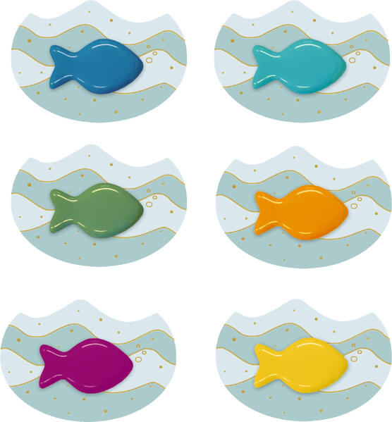 Kunstharzfische – Bunte Regenbogen-Fische Kunstharzfische – Bunte Regenbogen-Fische