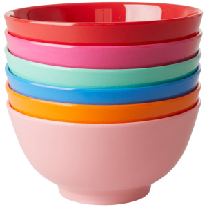 rice Melamin Schüssel medium 1 Stück farblich 6-fach sortiert Choose Happy